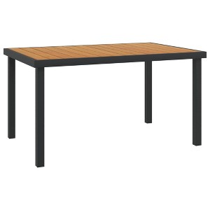 vidaXL Patio Table Brown 55.1 inches x35.4 inches x29.1 inches  Aluminum and WPC - 1 of 4