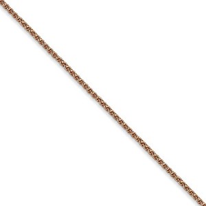 Black Bow Jewelry 1.2mm 14k Rose Gold Solid Spiga Chain Necklace - 1 of 4