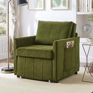 31.5" Convertible Sleeper Sofa Bed with 5-Position Backrest, Storage & Side Pockets – Foldable Chair Bed for Small Spaces - 1 of 4
