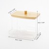 Unique Bargains Acrylic Bamboo Wood Cotton Swab Jar Clear Wood Color - 4 of 4