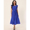 Seta T Women's Casual Ruffle Sleeveless Crewneck Pleated Flowy Belted Midi Sundresses - 2 of 4