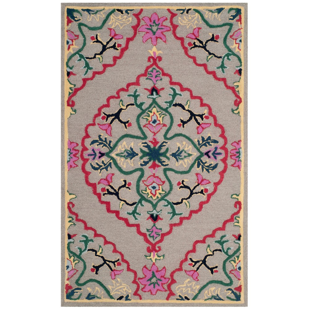  Tufted Medallion Runner Rug Dark Gray