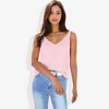 Anna-Kaci Women's V-Neck Knit Tank Top With Eyelet Detail - 3 of 4