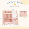 4 in 1 Kids Bookshelf and Toy Storage Organizer, 3-Tier Toy Organizers with Removable Toy Bin, Toddler Sling Bookshelf with Storage Cubbies - 3 of 4