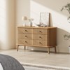 6 Drawer Dresser for Bedroom, Double Chest of Drawers, Boho Wooden Dresser with Handles, Storage Organizer for Closet, Living Room, Hallway, Entryway - 3 of 4