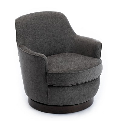 NicBex Polyester Swivel Accent Chair,Upholstered Swivel Living Room Chairs with High Backrest and Wood Base,Accent Chairs for Living Room