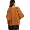Women's Washed Satin Balloon Sleeve Top - umgee - 2 of 4