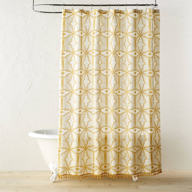 Butterflies Printed Shower Curtain Yellow - Opalhouse&#8482; designed with Jungalow&#8482;, 1 of 6