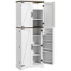 HOMCOM 64" Kitchen Pantry Storage Cabinet with Motion Sensor Light, Spice Racks and Adjustable Shelves, White - 4 of 4