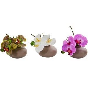 Nearly Natural 7-in Phalaenopsis Orchid Artificial Arrangement, Set of 3 - 1 of 1