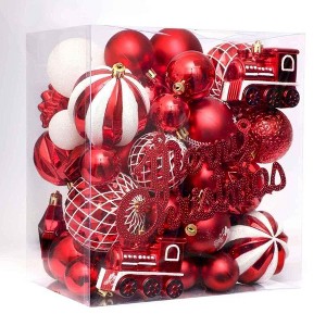 WhizMax  Christmas Balls 65pcs, Christmas Tree Decoration Set, Christmas Ornaments Set for Xmas Tree Holiday Party Garland Decor - 1 of 4