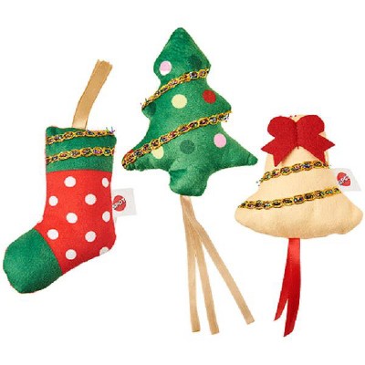 ETHICAL/SPOT Holiday Festive Christmas Catnip Cat Toy - Assorted 4" 1 unit