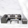Mshliw 6-Piece Outdoor Wicker Furniture Set - All-Weather Patio Sofa for Backyard, Garden, and Porch - 3 of 4