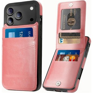 Entronix Case Compatible with iPhone 17 Pro Max - [6 Slot Card Holder] Slim Leather Wallet - 1 of 4
