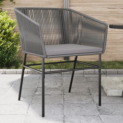 vidaXL Garden Chair Black PE rattan Standard UV-resistant materials
