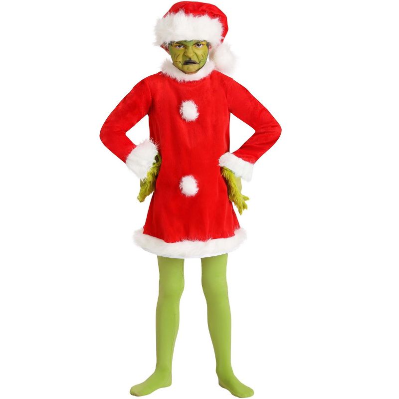 HalloweenCostumes.com The Grinch Santa Deluxe Costume with Mask for Kids, 3 of 6