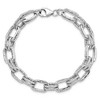 Black Bow Jewelry Sterling Silver 8mm Textured Double Link Chain Bracelet, 7.5 Inch - 4 of 4