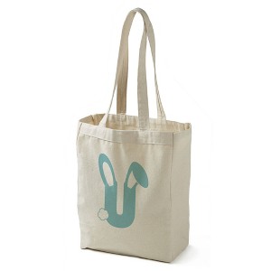 Bunny Monogram Canvas Tote Bags, Blue - 1 of 2