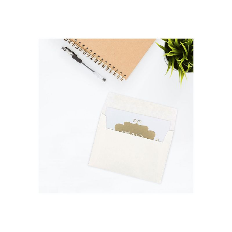 JAM Paper A7 Parchment Invitation Envelopes 5.25 x 7.25 White Recycled 12672, 3 of 4