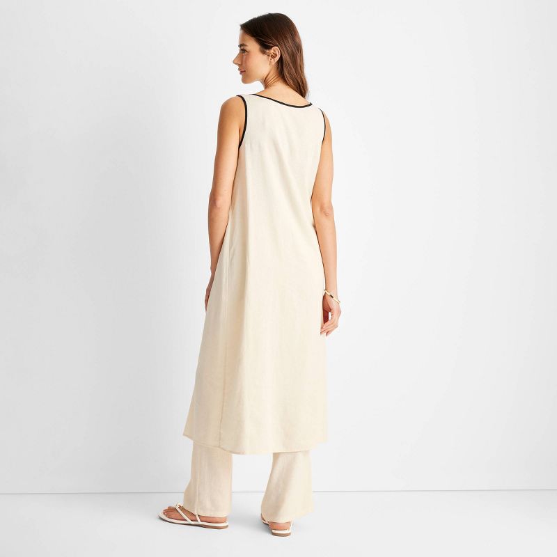 Women's Linen Front Slit Maxi Tank - Future Collective™ with Jenny K. Lopez Cream, 2 of 5