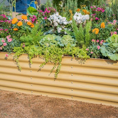 Sunlit Oak 17" Tall Modular Metal Outdoor Raised Garden Bed
