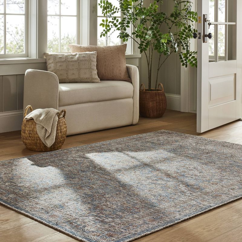 Persian Printed Poly/Wool Handmade Tufted Area Rug Blue/Brown - Threshold™ designed with Studio McGee, 3 of 6