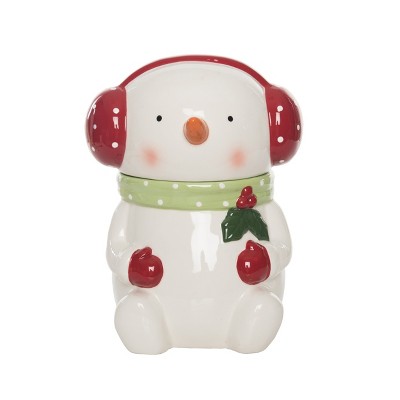 Transpac 10 in. Holiday Snowman Cookie Jar