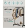 Heavy-Duty Metal Garment Rack with Wheels & 50 Non-Slip Velvet Hangers, Includes Mesh Storage Shelf for Shoes/Boxes, Black - 2 of 4