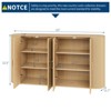 63" Sideboard Buffet Cabinet, Fluted Entryway Coffee Bar Cabinet with 4 Doors, Wooden Media Console Table, Accent Credenza for Living Room Kitchen - 2 of 4