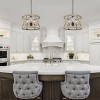 LNC Quaint 3-Light 15.5" Farmhouse Lantern Small Chandelier, Antique Bronze and Distressed White Wood - 4 of 4