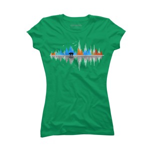 Junior's Design By Humans Sounds of Nature Color Tree Notes By NomAdartStudio T-Shirt - 1 of 2
