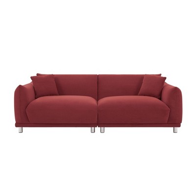 NicBex 88.58 Inch Loveseat Sofa with Soft Cushion Upholstered 2 Seater Sofa with 2 Pillows and Metal Feet for Living Room,Apartment