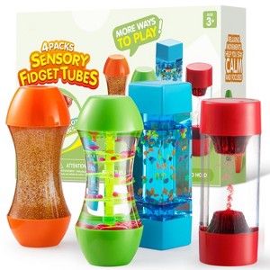Joyfy 4-Pack Sensory Fidget Tubes for Kids – Stress Relief Toys for Autism, Classroom Calm Down Corner, Speech Therapy, School Gifts for Toddlers - 1 of 4