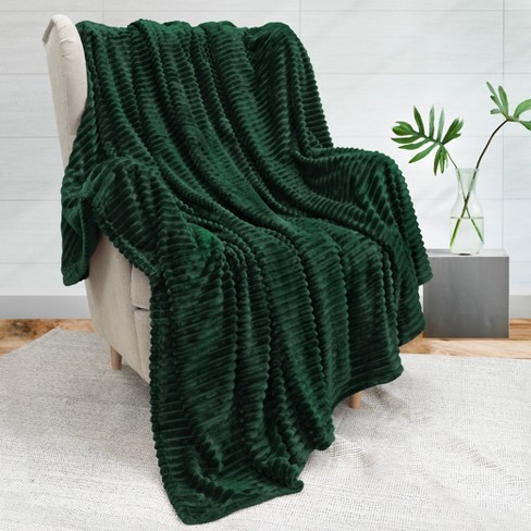 Pavilia Super Soft Fleece Flannel Ribbed Striped Throw Blanket, Luxury ...