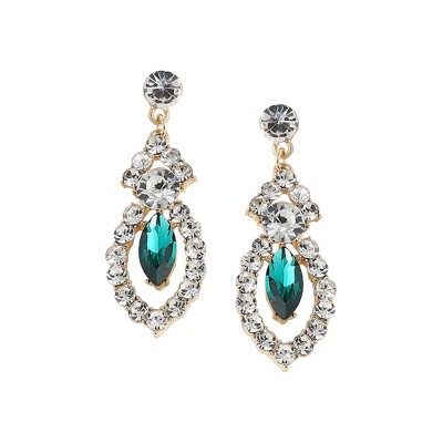 SOHI Women's Silver Dazzling Drop Earrings