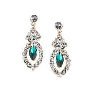 SOHI Women's Silver Dazzling Drop Earrings - 1 of 3