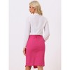 Allegra K Women's Vintage Button Decor Belted Split Front Knee Length Pencil Skirt - 4 of 4