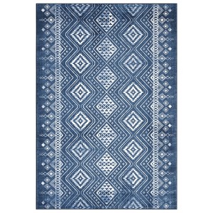 Bohemia Geometric Area Rug, Imitation Cashmere Polyester, Washable, Non-Slip, Foldable for Hallway, Kitchen, Entryway & Office - 1 of 4