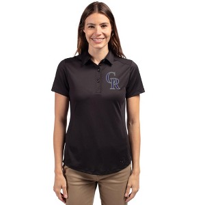 Colorado Rockies Cutter & Buck Prospect Eco Textured Stretch Recycled Womens Short Sleeve Polo - 1 of 1