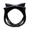 Women’s Stainless Steel Ring, IP Black Finish, Amethyst Crystal X Design, Single-Tone Fashion Band, Sizes 5-10 - 4 of 4