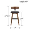 Studio 55D Westwood Walnut Bar Stools Set of 2 Brown 28" High Modern Cushion with Backrest Footrest for Kitchen Counter Island - 4 of 4
