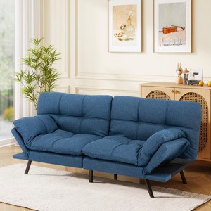 Dyonery 71"  Futon Sofa Bed, Memory Foam Modern Convertible Couch Bed,Folding Futon Sleeper Couch with Compact Living Space - 1 of 4