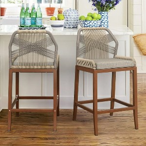 Arceso 26.5"H Counter Height Bar Stools , Boho-Style Rattan Chairs - 1 of 4