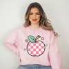 Simply Sage Market Women's Graphic Sweatshirt Checkered Apple Stars - 2 of 4
