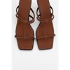 Mocha Brown Square‑Toe Thin‑Strap Heel Sandal (Women) | Prologue Shoes - 2 of 4