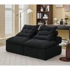 TIRAMISUBEST 39 inch Compression Sofa 2/4/6 Seats Chenille Foldable Floor Bed Fixed Frame Single Seater Boneless Modular Living Room Bedroom - 3 of 4