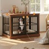 48in Large Dog Crate Furniture – Solid Wood Indoor Dog Kennel With 4 Silent Escape-proof Doors, End Table Style Decorative Crate - 3 of 4