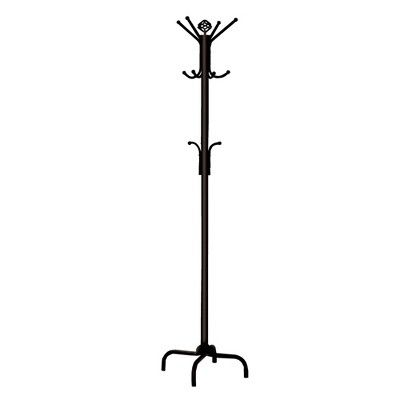 Mind Reader Standing Coat Rack 11-Hook 3-Tier Hall Tree Stand Black