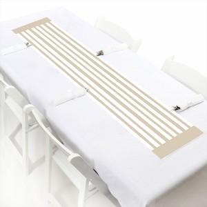 Big Dot of Happiness Tan Stripes - Petite Simple Party Paper Table Runner - 12 x 60 inches - 1 of 4