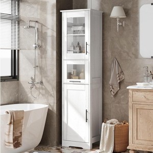 Tall Bathroom Cabinet, Narrow Storage Cabinet , 67” Freestanding Floor Linen Slim Cabinet for Laundry Room, Kitchen, Living Room, Small Spaces - 1 of 4
